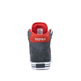 Tenis Altos Supra VAIDER Hombre Gris/Rojas/Blancas (MX-33649)